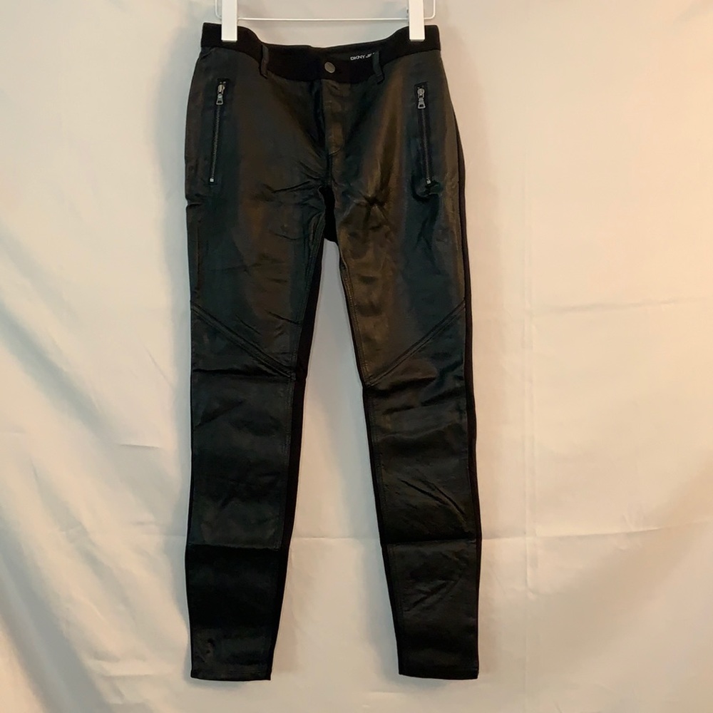 DKNY leggings with faux leather